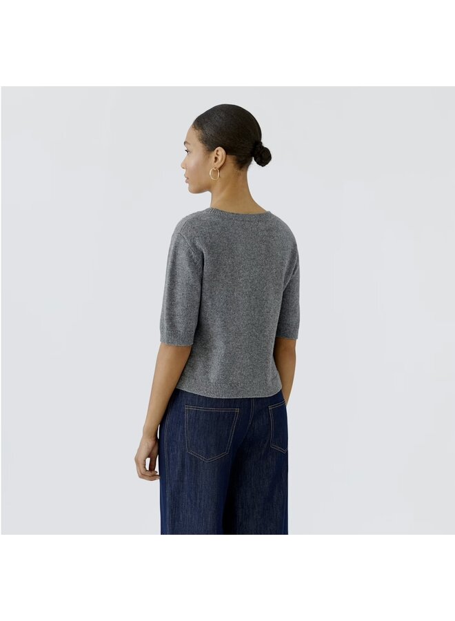 PULL GRIS POCHES DENIM