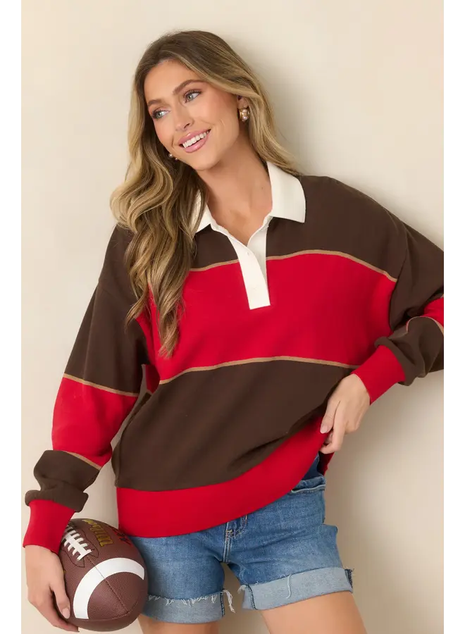 POLO STUDY BREAK BRUN/ROUGE