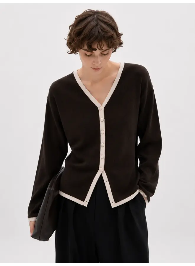 CARDIGAN BRUN YENAH