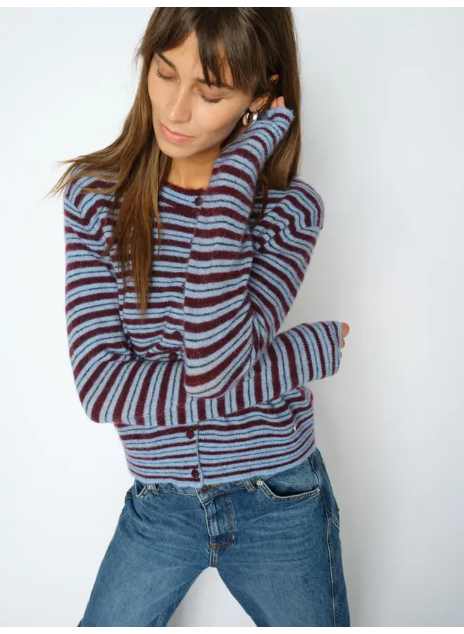 CARDIGAN MILVI À RAYURES