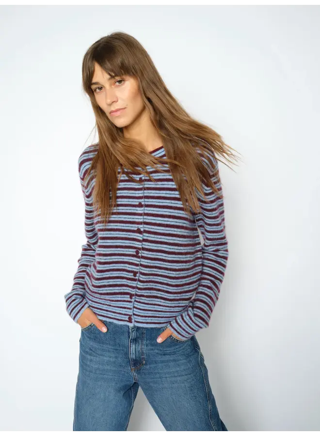 CARDIGAN MILVI À RAYURES
