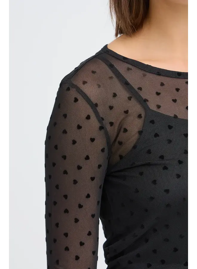 HAUT COEURS MESH DETA NOIR