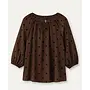 BLOUSE CATIN POIS BRUN