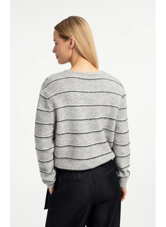 CARDIGAN RAYÉ AVEC CORDON