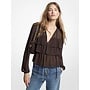 BLOUSE À VOLANTS CHOCOLAT