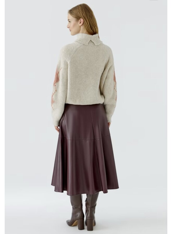 PULL 99850 LOSANGES CRÈME/ROSE