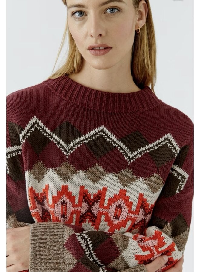 PULL 99846 ROUGE/TAUPE