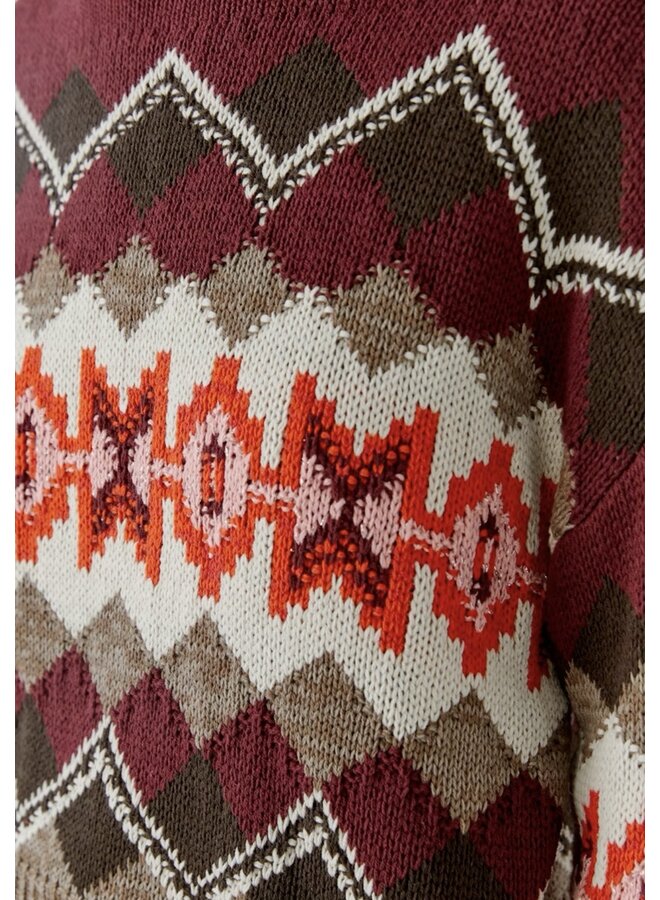 PULL 99846 ROUGE/TAUPE