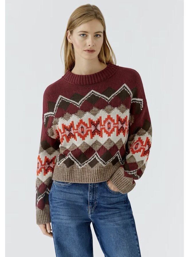 PULL 99846 ROUGE/TAUPE