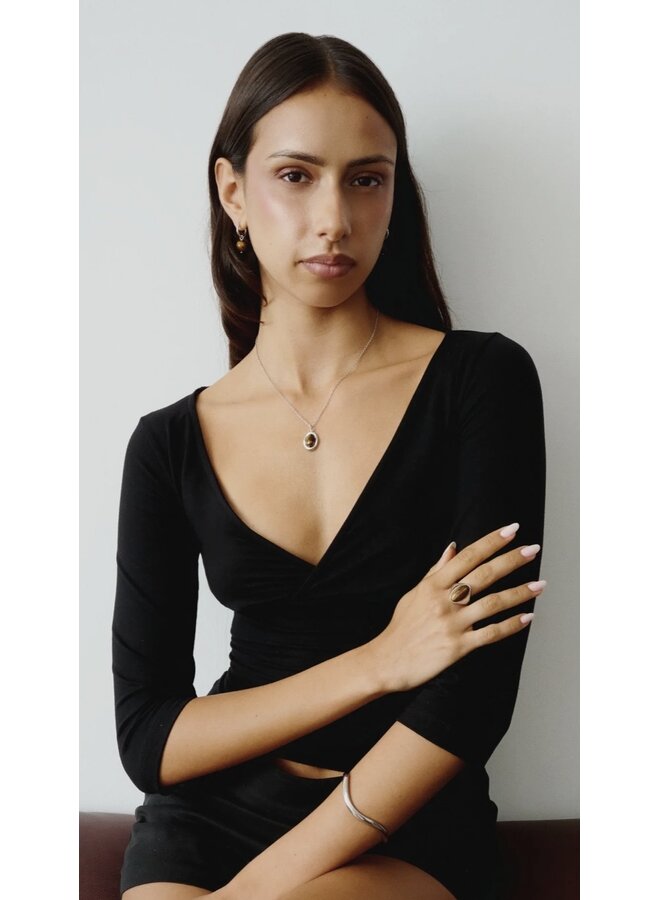 COLLIER MIEL TIGER EYE ARGENT