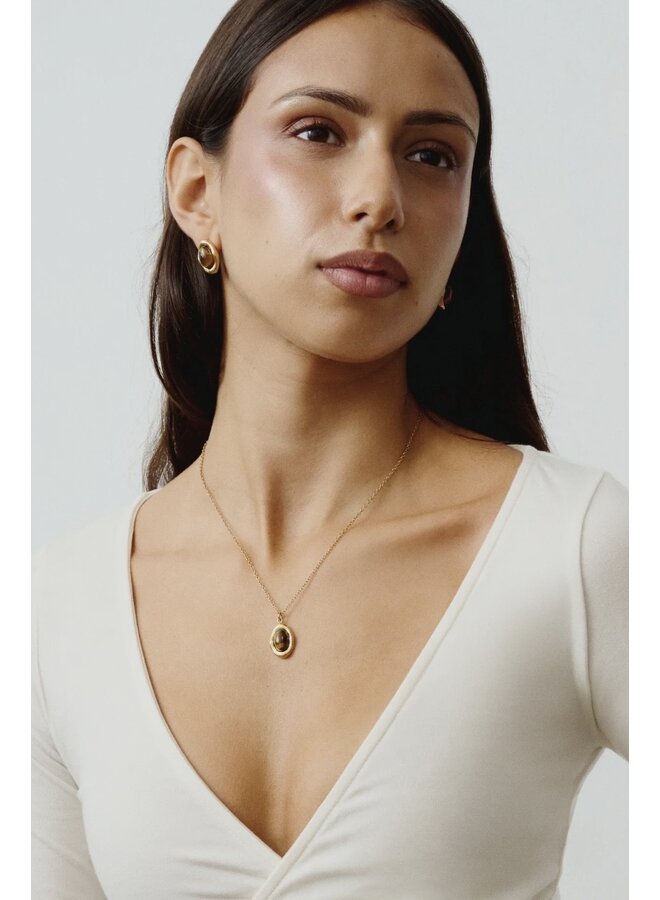 COLLIER MIEL TIGER EYE DORÉ