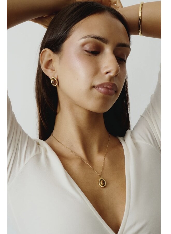 COLLIER MIEL TIGER EYE DORÉ