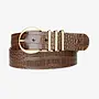 CEINTURE KIKU CROCO BRUN