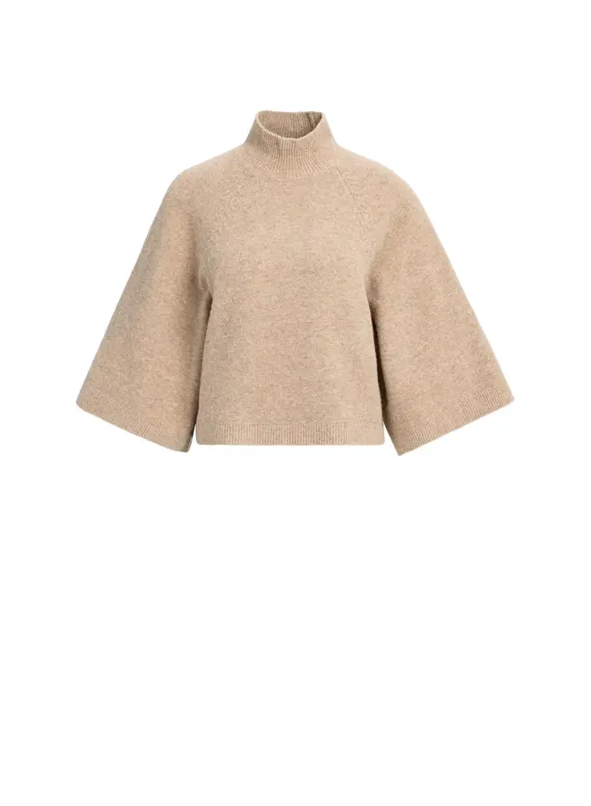 PULL MANCHES LARGES BEIGE