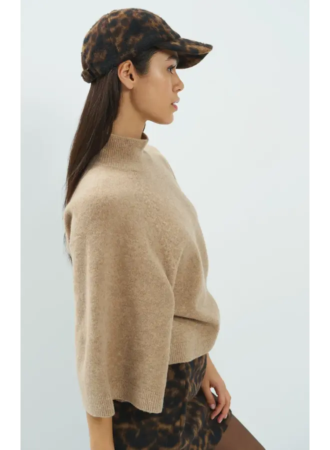 PULL MANCHES LARGES BEIGE