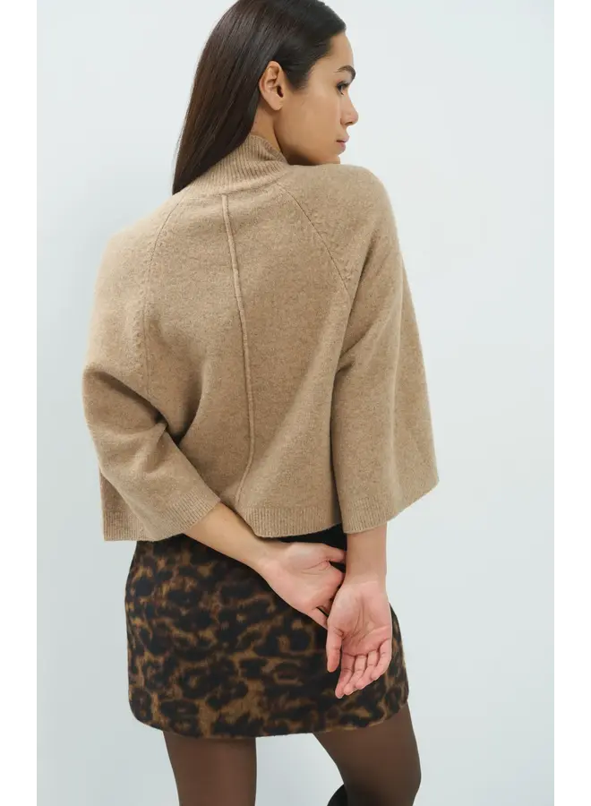 PULL MANCHES LARGES BEIGE