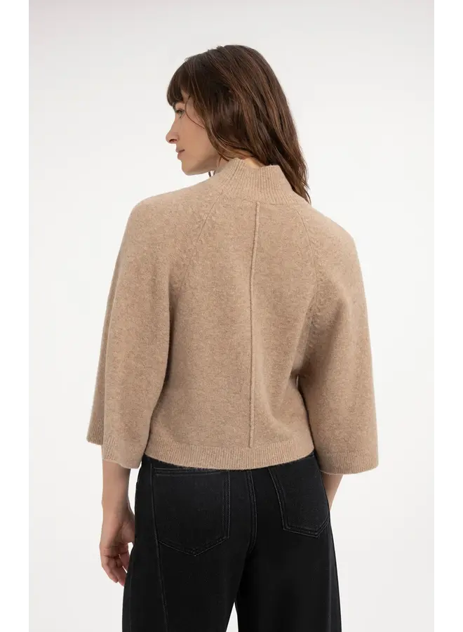 PULL MANCHES LARGES BEIGE