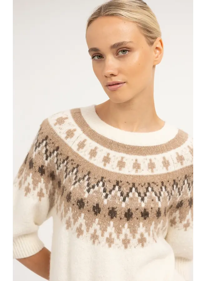 PULL NORDIQUE JACQUARD BEIGE