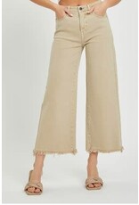 High Rise Wide Leg Crop Tan