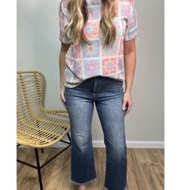 High Rise Ankle Wide Leg Crop Jeans