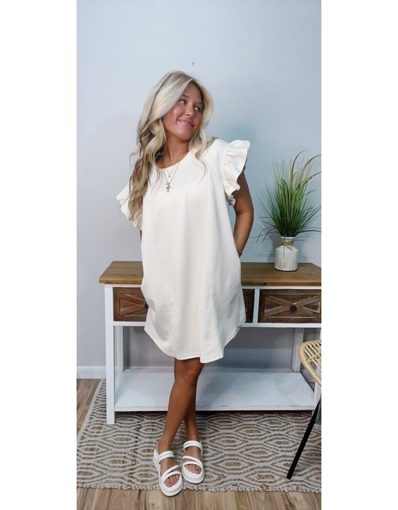 Cream Jacquard  Dress