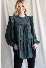 Leopard Ruffle Top