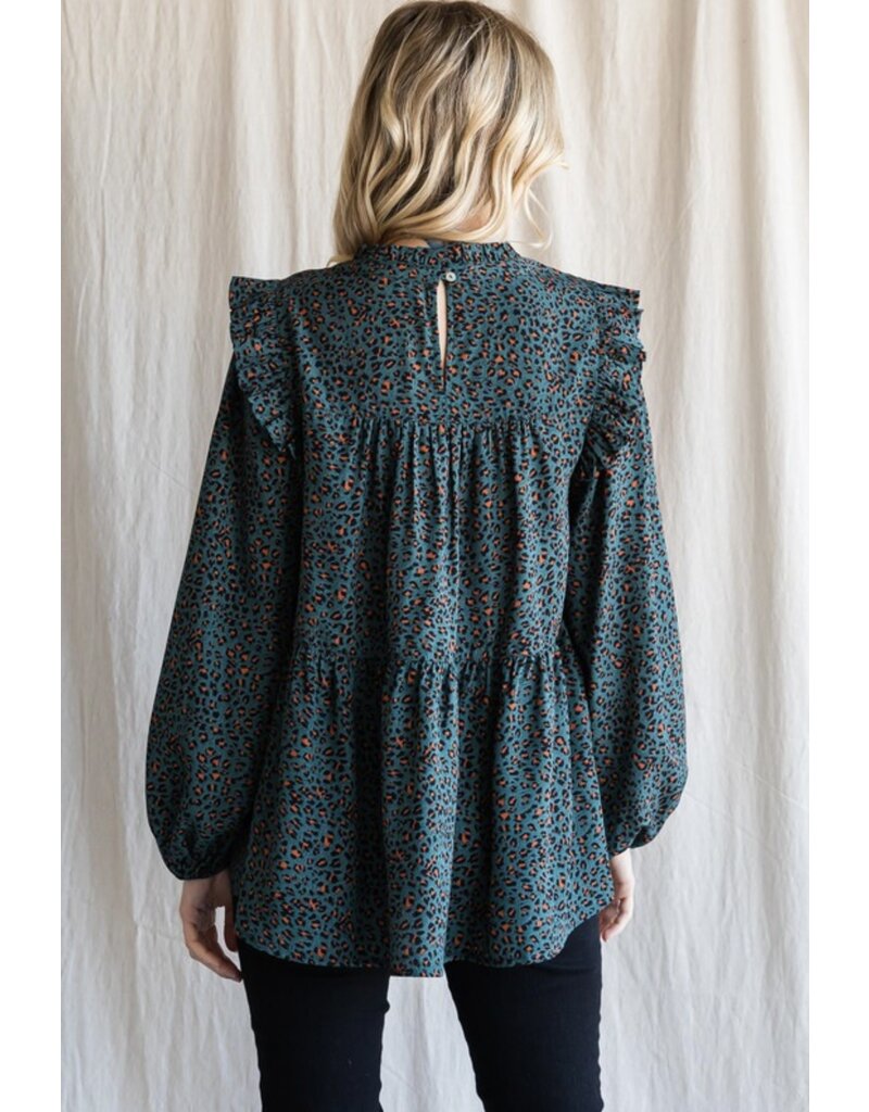 Leopard Ruffle Top