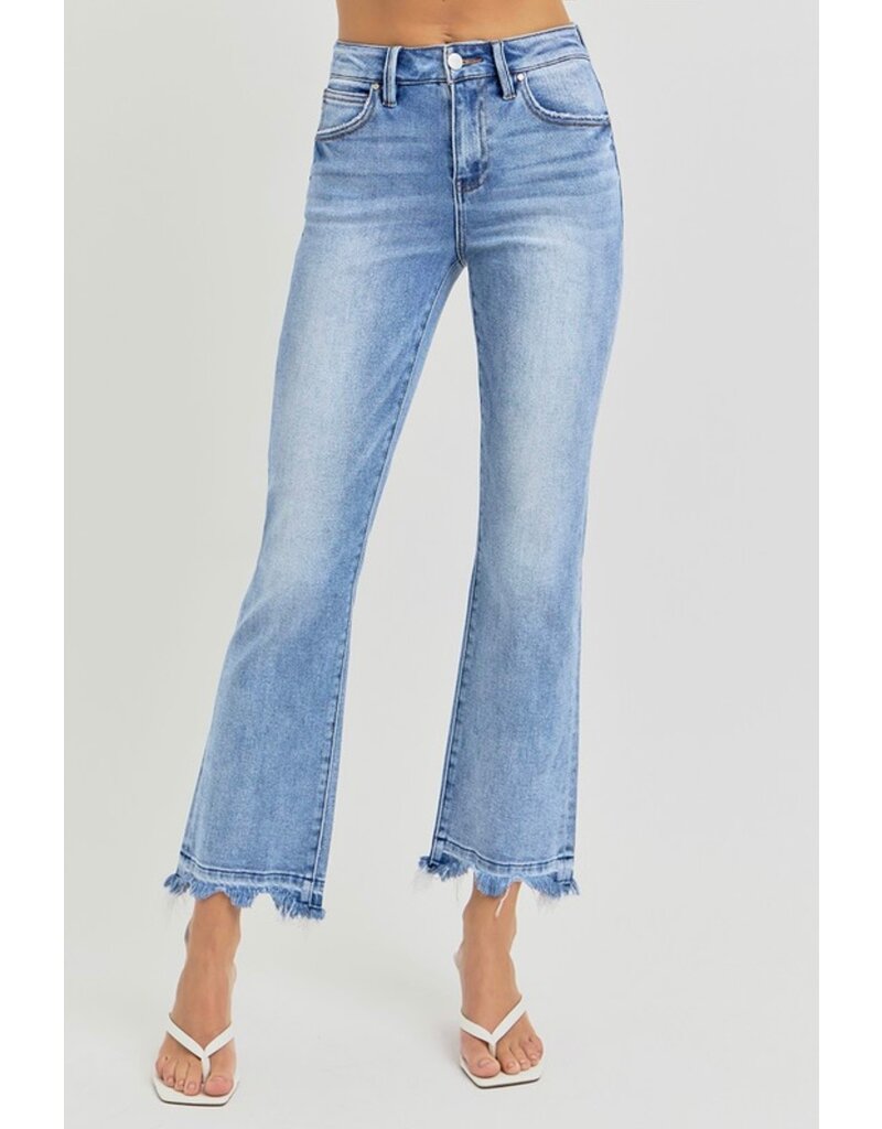 High Rise-Crop Straight Slim Jean