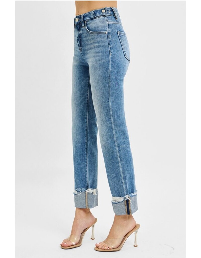 Tummy Control Straight Cuffed Jean