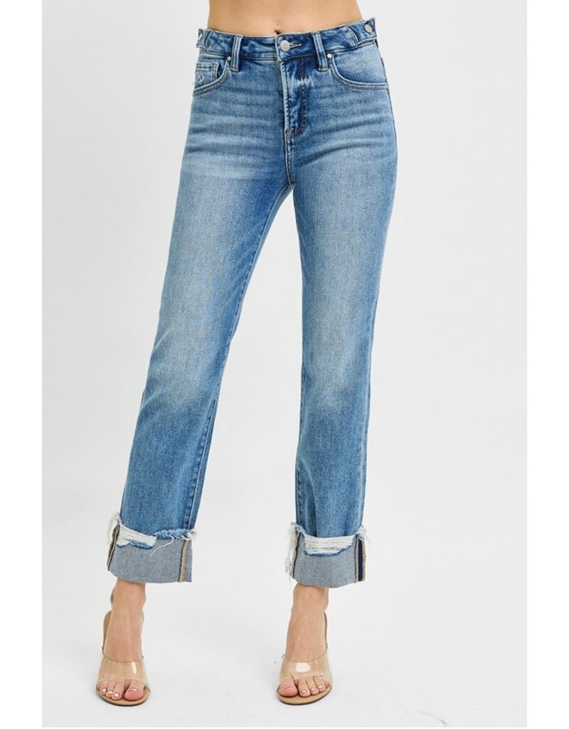 Tummy Control Straight Cuffed Jean