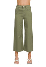 Olive Cropped Flare Jean