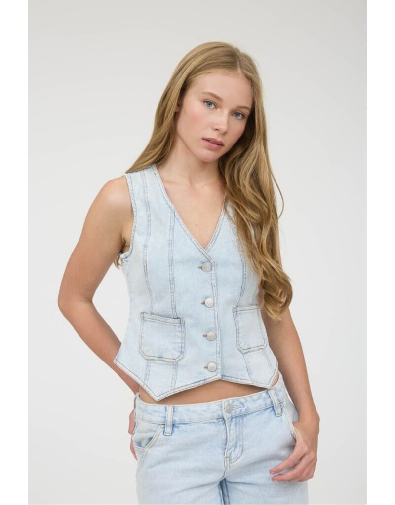 Light Denim Vest Top