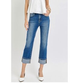 High Rise Straight Cuff Jean