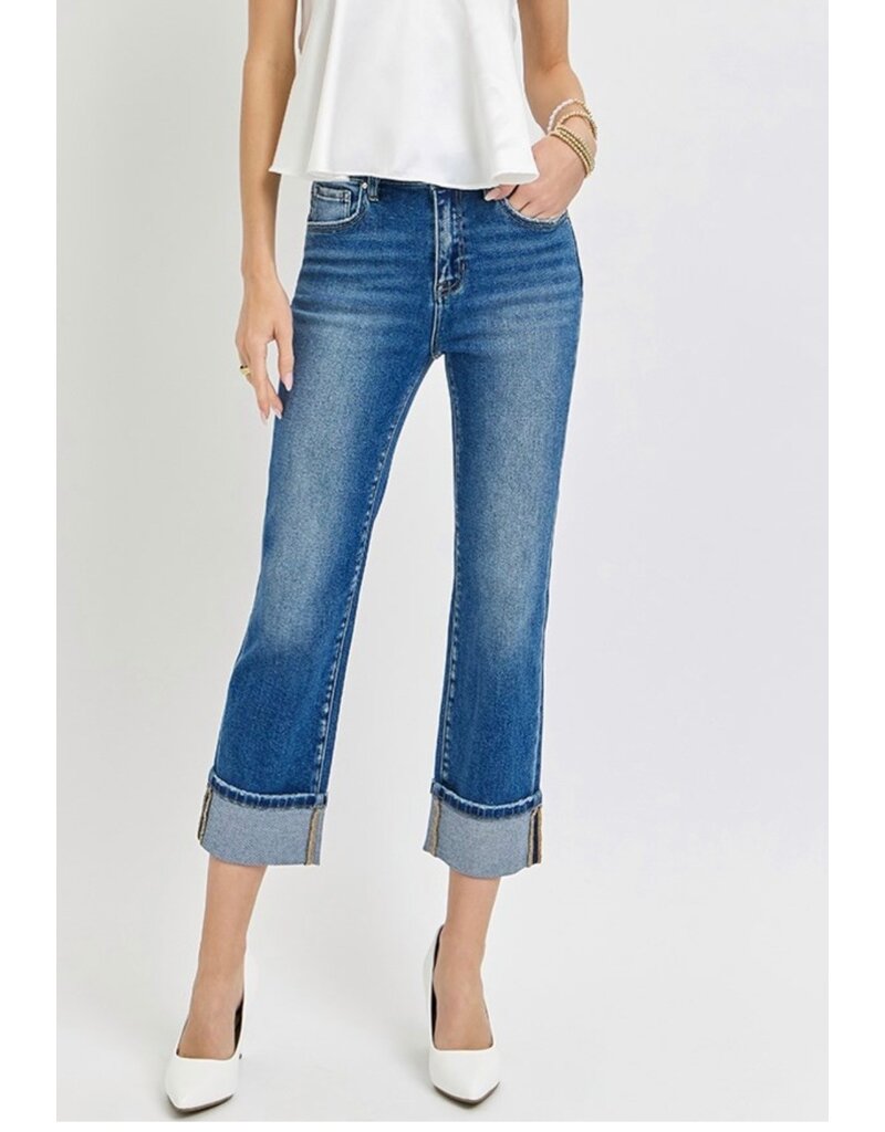 High Rise Straight Cuff Jean