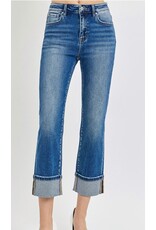 High Rise Straight Cuff Jean