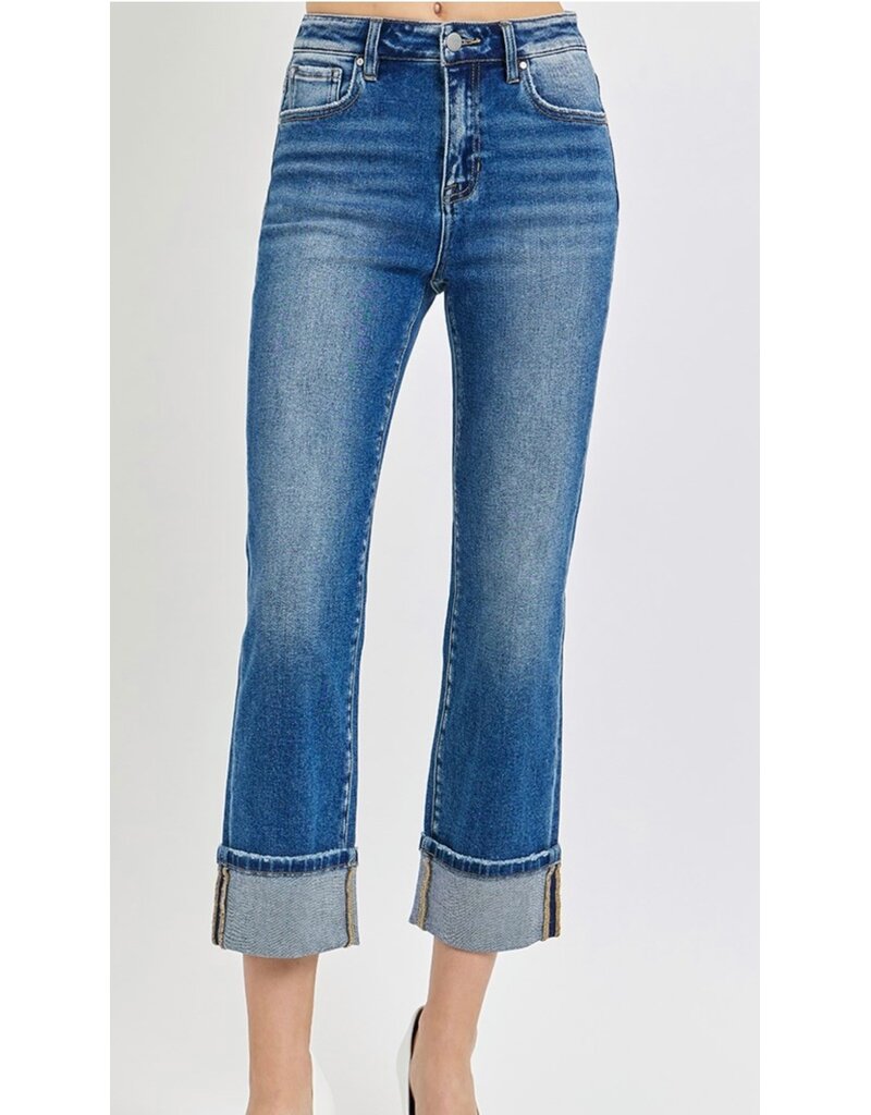High Rise Straight Cuff Jean
