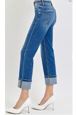 High Rise Straight Cuff Jean