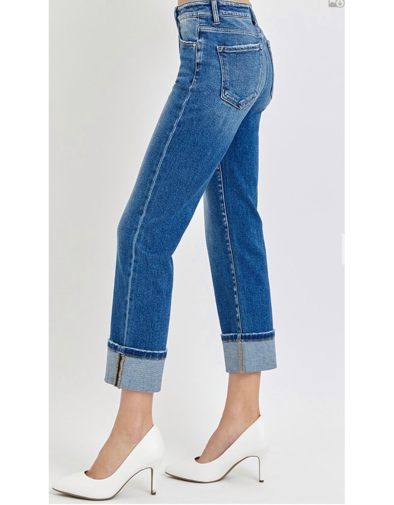High Rise Straight Cuff Jean
