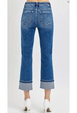 High Rise Straight Cuff Jean