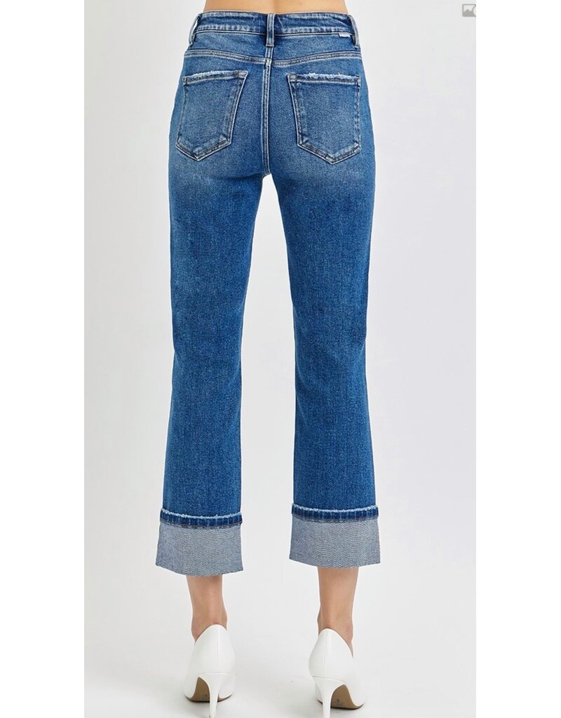 High Rise Straight Cuff Jean