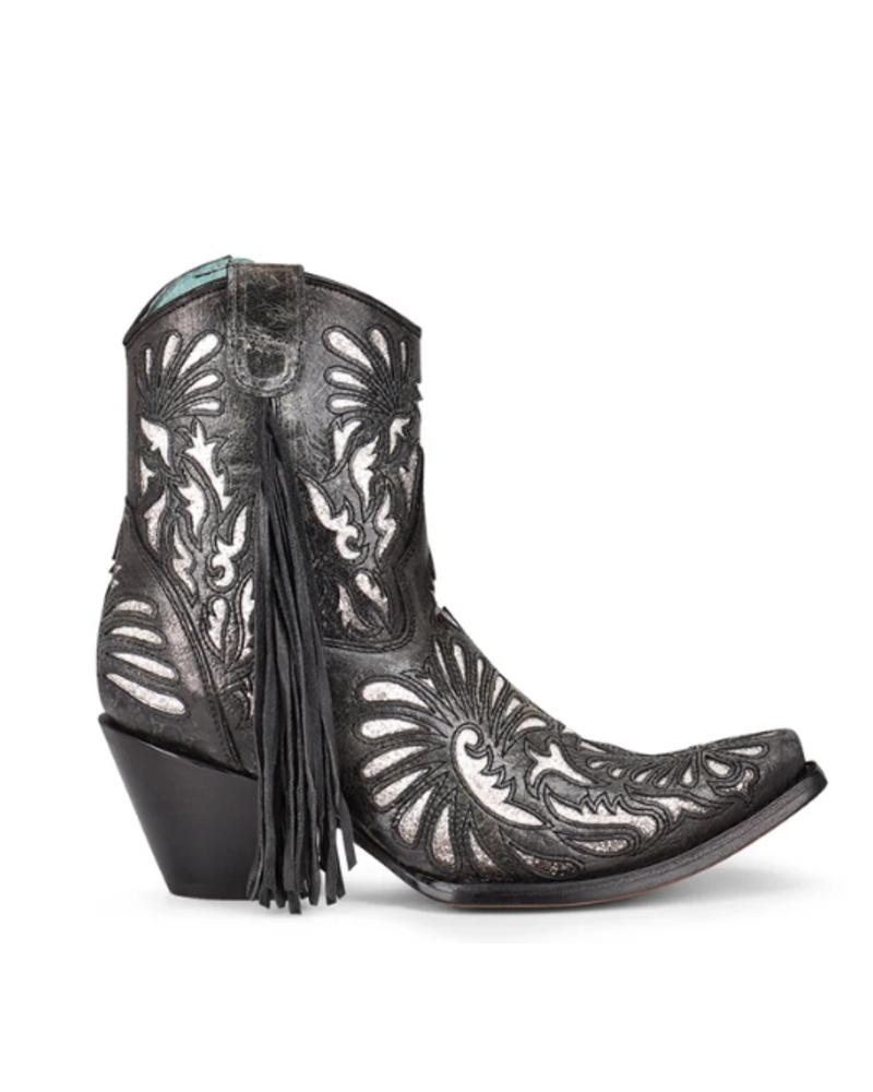 CORRAL INLAY FRINGE ANKLE BOOT