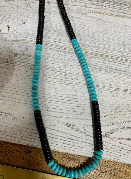 TURQUOISE & JET NECKLACE