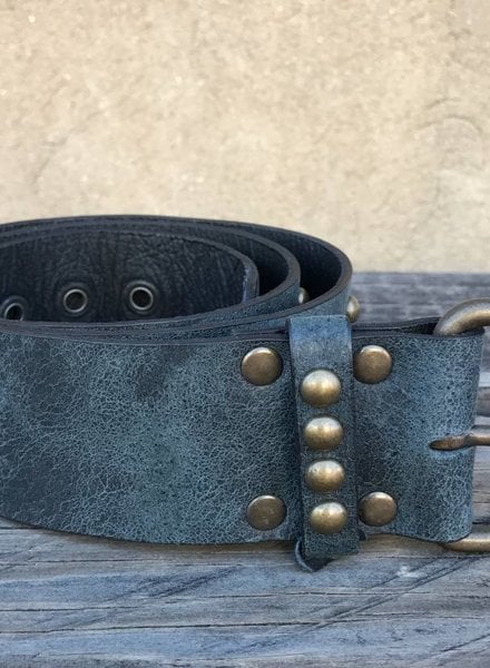 JUAN ANTONIO LEATHER BELT WITH STUDS