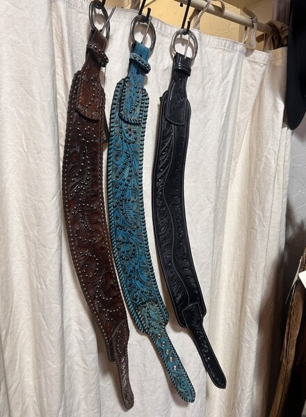 JUAN ANTONIO TOOLED WAIST BELT W/ STUDS