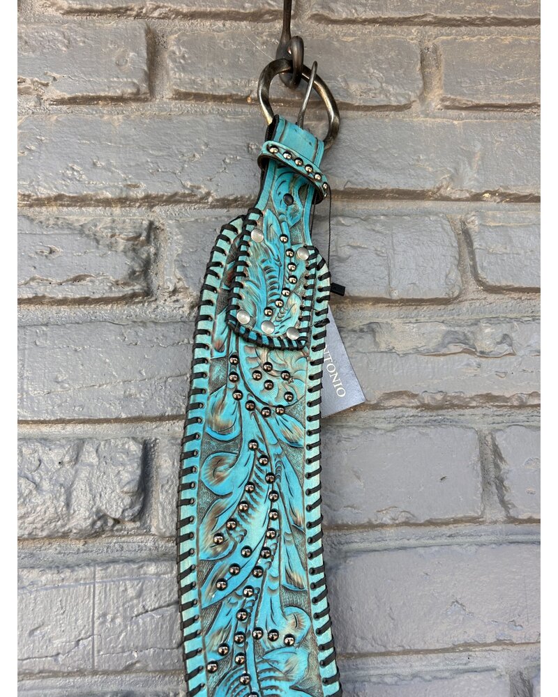 JUAN ANTONIO TOOLED WAIST BELT W/ STUDS
