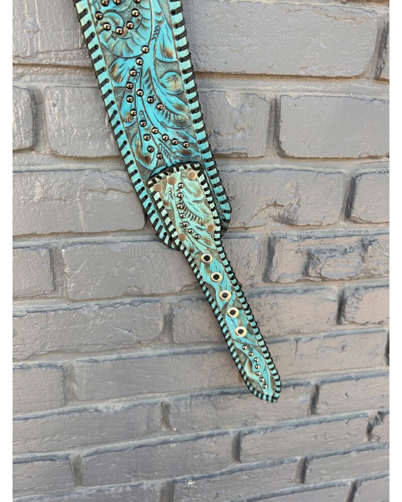 JUAN ANTONIO TOOLED WAIST BELT W/ STUDS