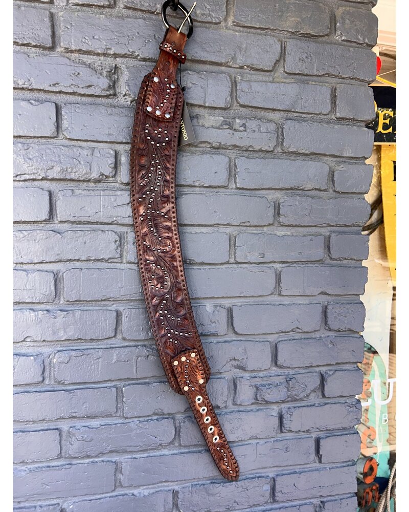 JUAN ANTONIO TOOLED WAIST BELT W/ STUDS