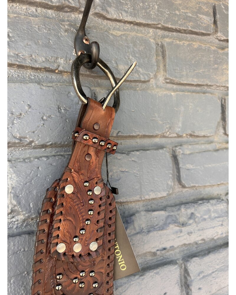 JUAN ANTONIO TOOLED WAIST BELT W/ STUDS