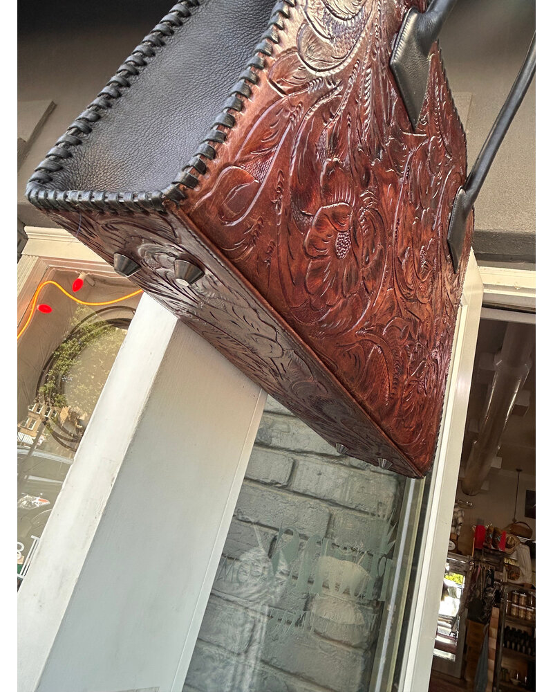 JUAN ANTONIO LARGE TOOLED TOTE BAG