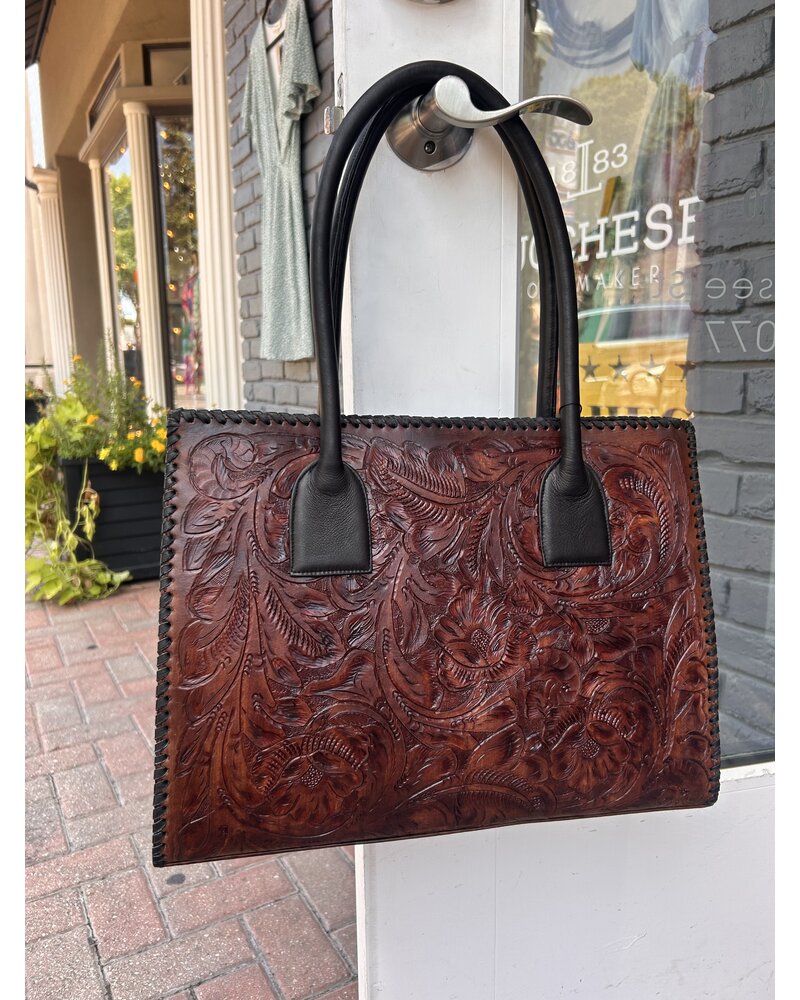 JUAN ANTONIO LARGE TOOLED TOTE BAG